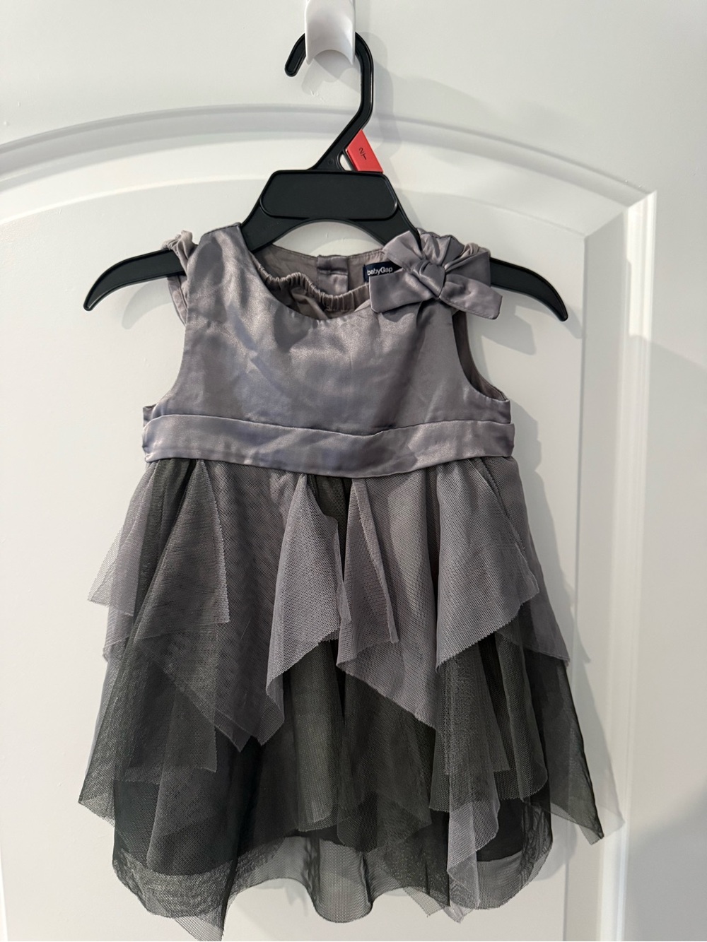 GAP Silver-Gray Layered Tulle Party Dress with Bow